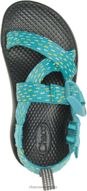 Clip Aqua Chacos Little Kid\'s Z/1 Ecotread Sandal Chaco HP26H222 Kids Clip Aqua
