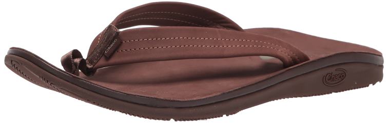Men's Classic Leather Flip-Flop Dark Brown Chacos Chaco HP26H295 Men Dark Brown