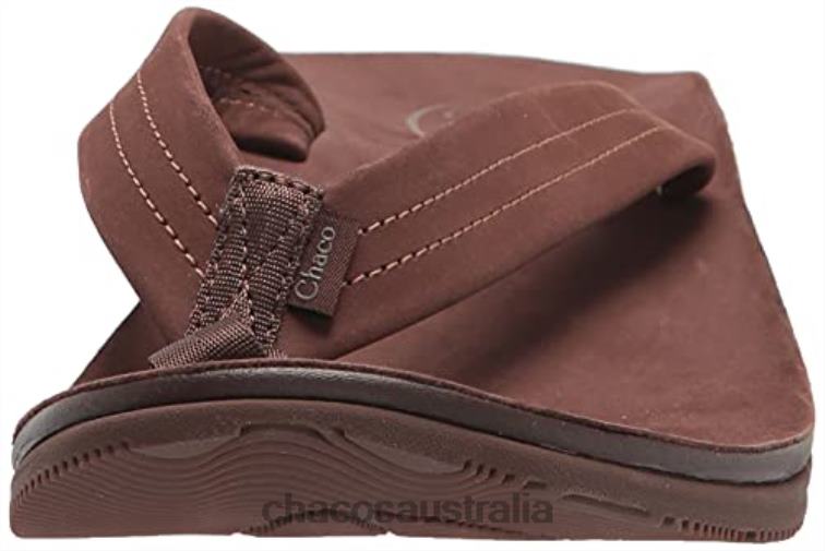Men\'s Classic Leather Flip-Flop Dark Brown Chacos Chaco HP26H295 Men Dark Brown
