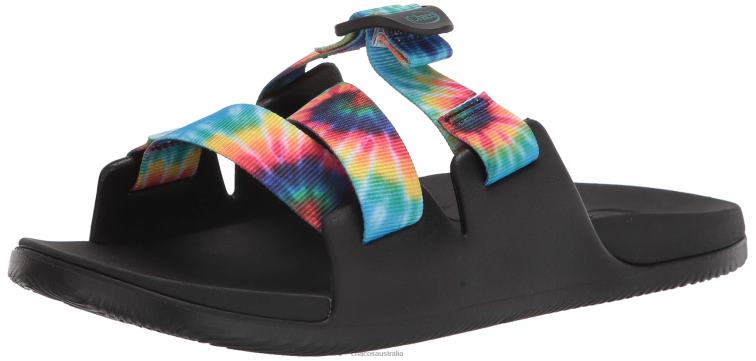 Women's Chillos Slidechillos Slide Sandal Dark Tie Dye Chacos Chaco HP26H273 Women Dark Tie Dye