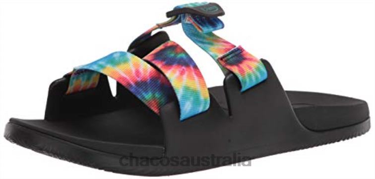 Women\'s Chillos Slidechillos Slide Sandal Dark Tie Dye Chacos Chaco HP26H273 Women Dark Tie Dye